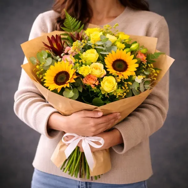 Fiery rustic bouquet