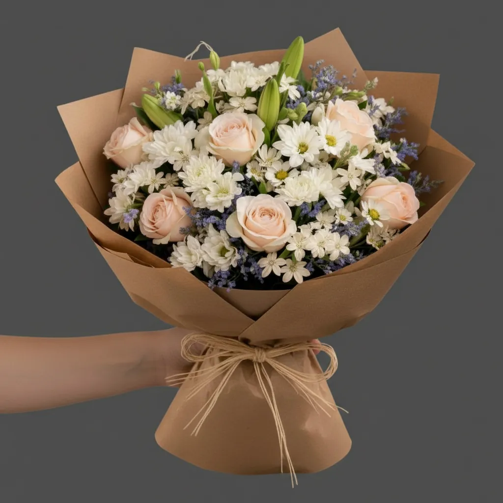 Cream Rose and Chrysanthemum Bouquet