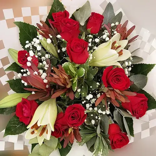 Red and white bouquet