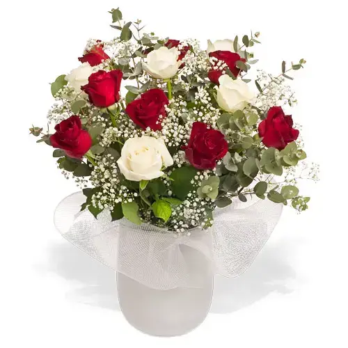 זר פרחים שושנים