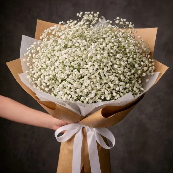 זר גיבסנית שלג לבן