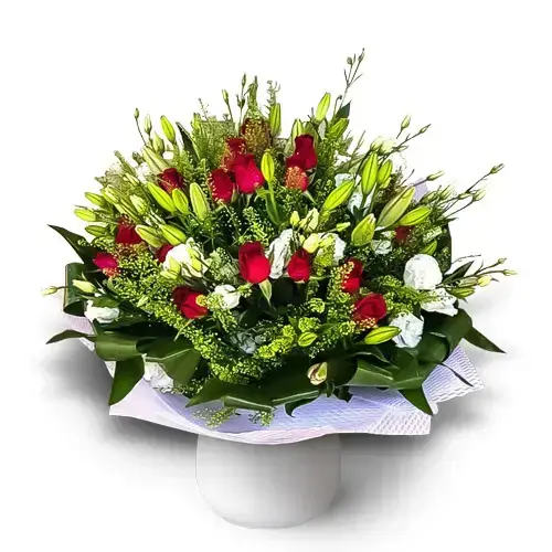 זר פרחים לב ענק