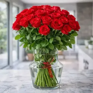 Elegant red roses bouquet