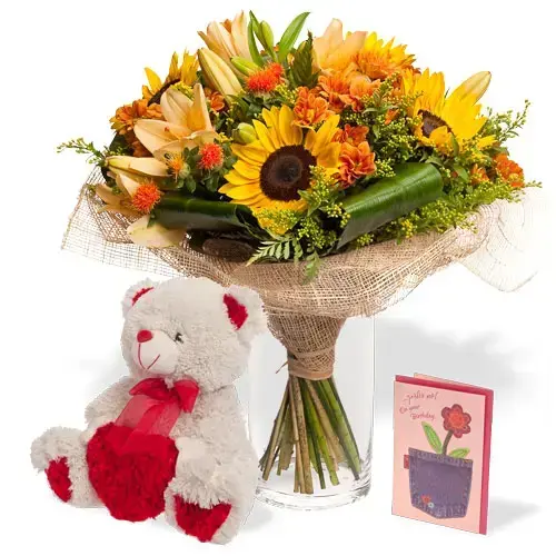 חבילת פרחים זר משולב חבילת פרחים זר משולב