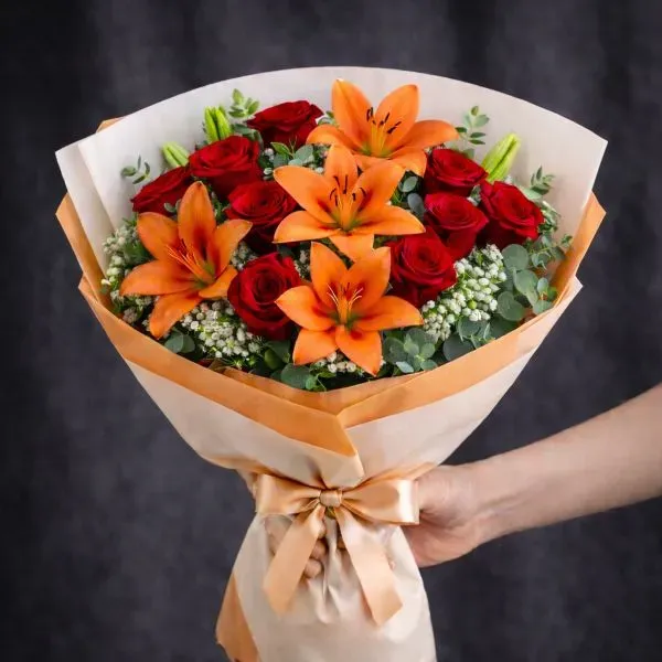 זר ורדים רומנטי