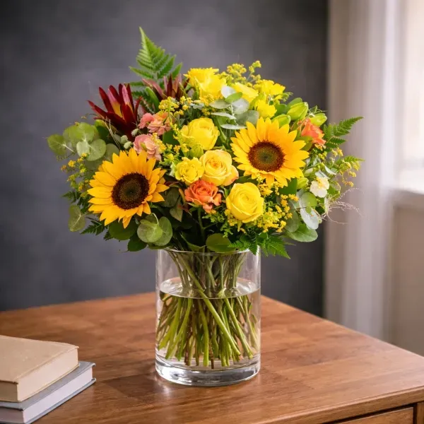 Fiery rustic bouquet