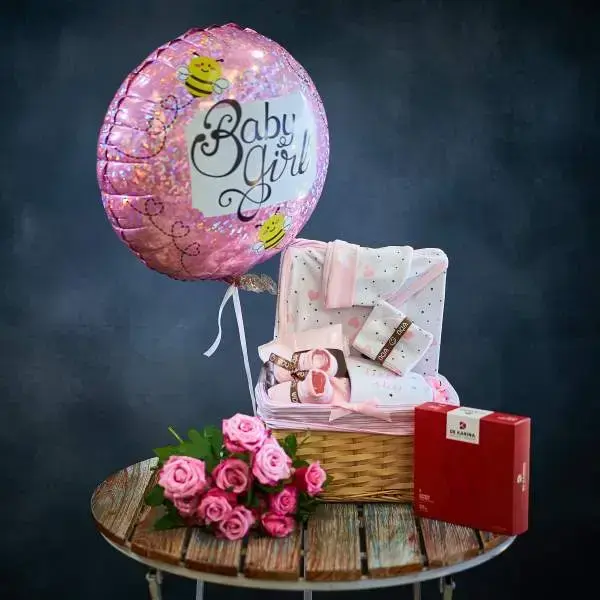 סט מתנה יוקרתי להולדת הבת