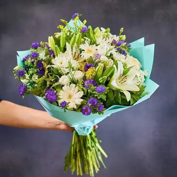 Classic white and purple bouquet